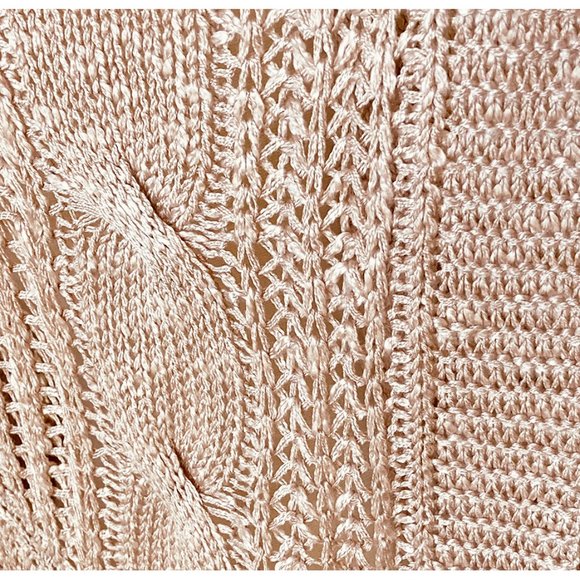 Blush Pink Open Front Cardigan Sweater - Picture 4 of 4